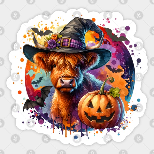 Halloween Cow Sticker by HolidayBug